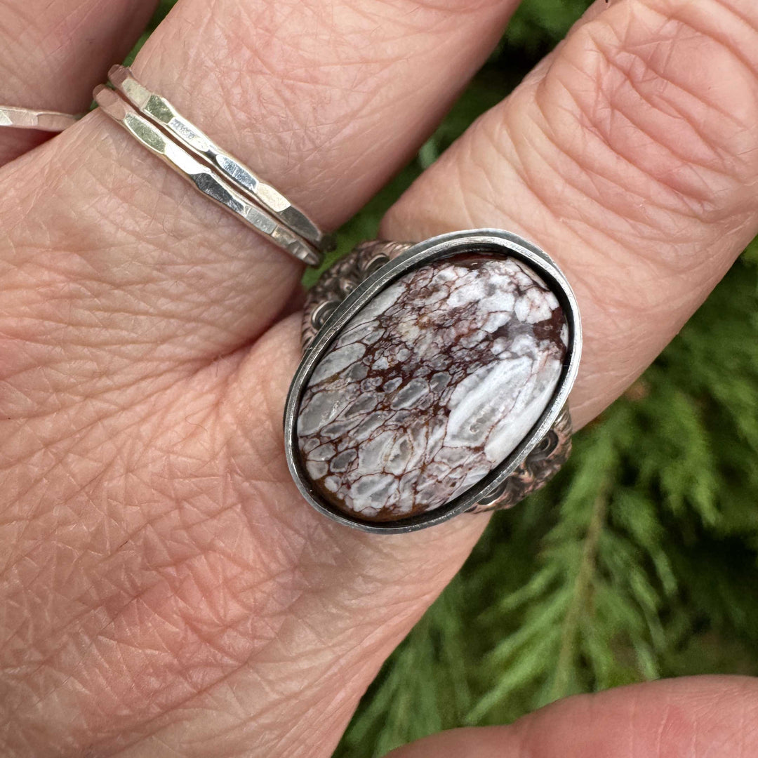 Wild Horse Magnesite Owl Ring in Sterling Silver | Made to Size
