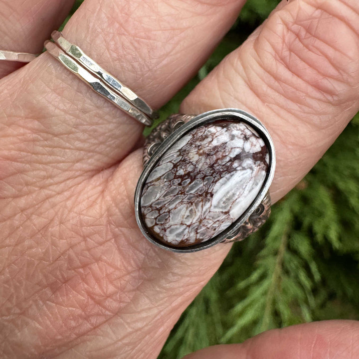 Wild Horse Magnesite Owl Ring in Sterling Silver | Made to Size