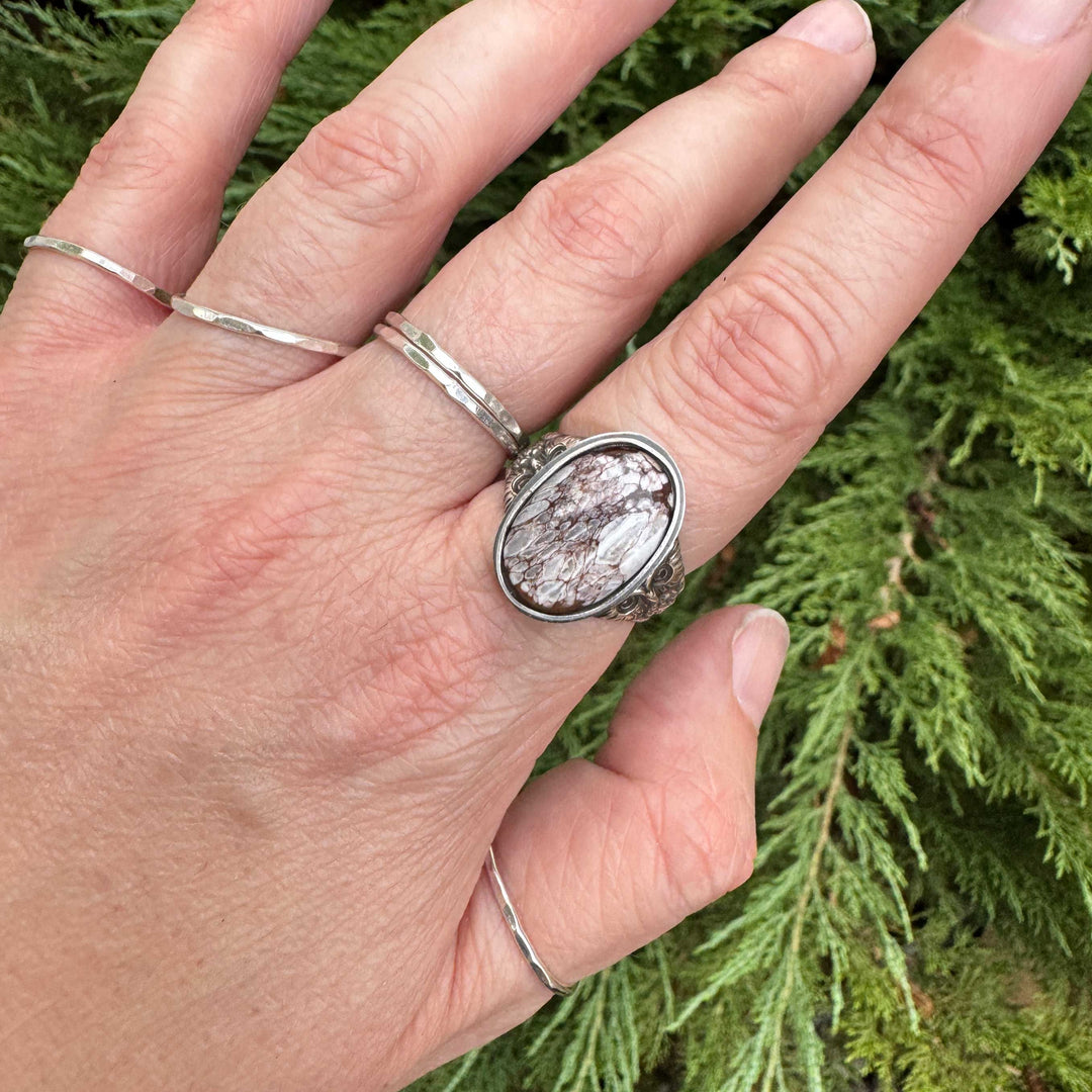 Wild Horse Magnesite Owl Ring in Sterling Silver | Made to Size