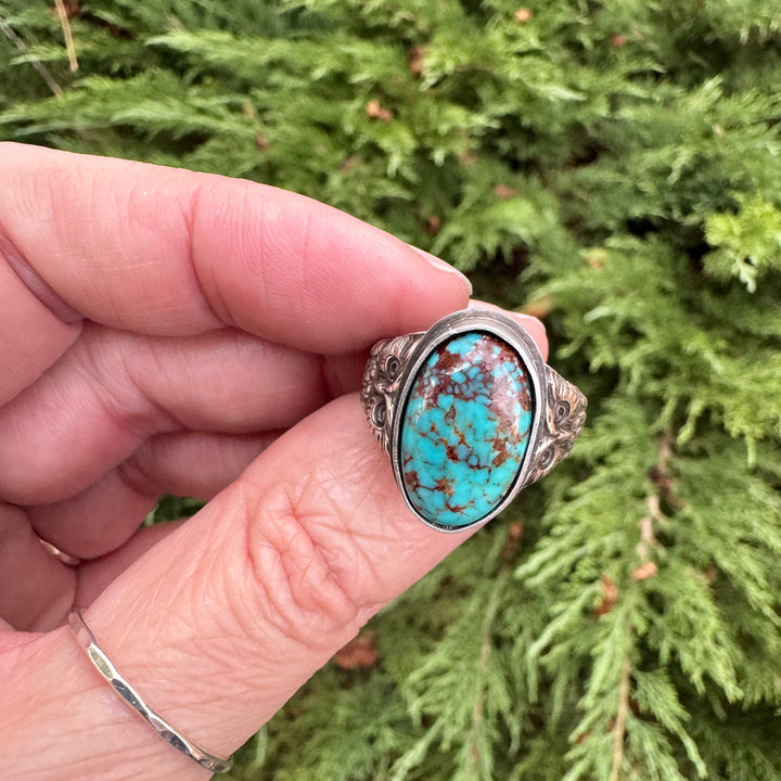 Tyrone Turquoise Owl Ring | Made to Size
