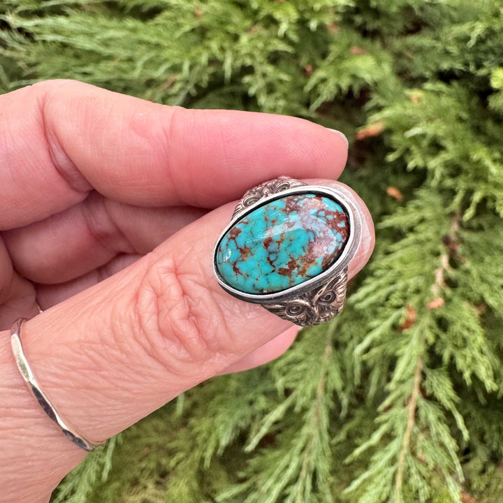 Tyrone Turquoise Owl Ring | Made to Size