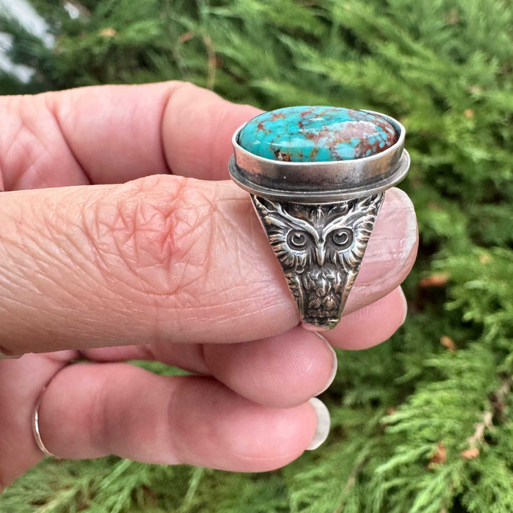Tyrone Turquoise Owl Ring | Made to Size
