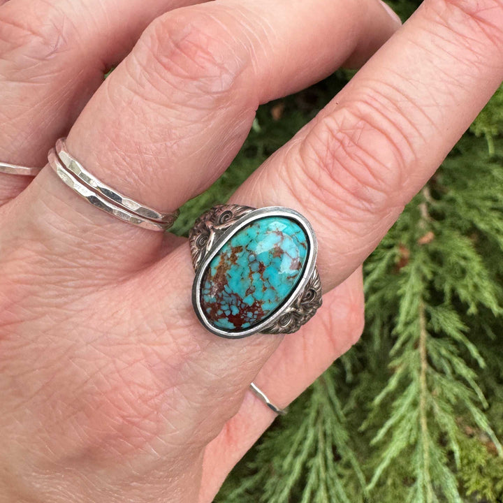 Tyrone Turquoise Owl Ring | Made to Size