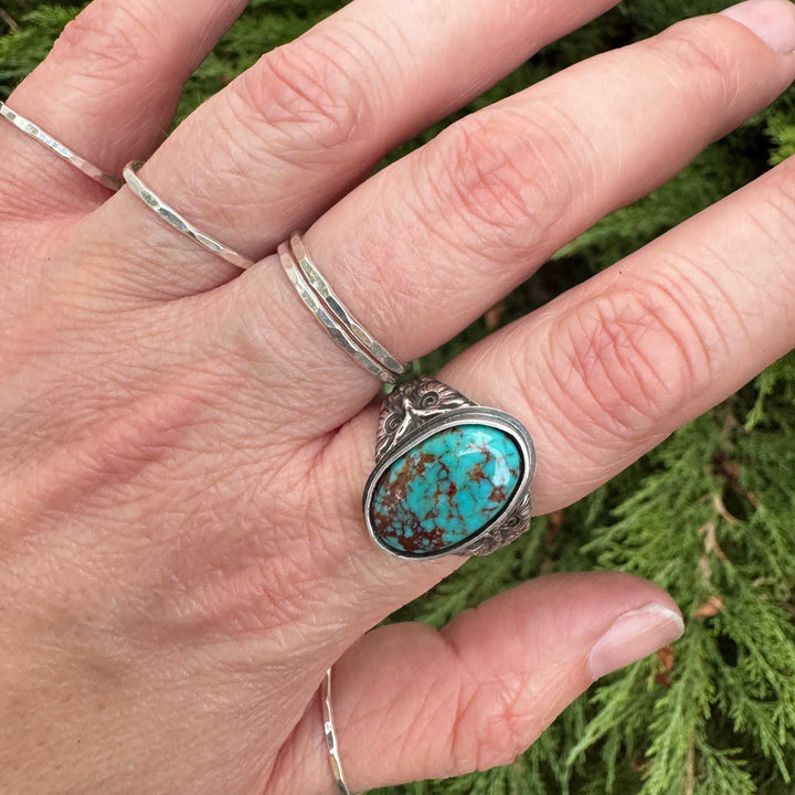 Tyrone Turquoise Owl Ring | Made to Size