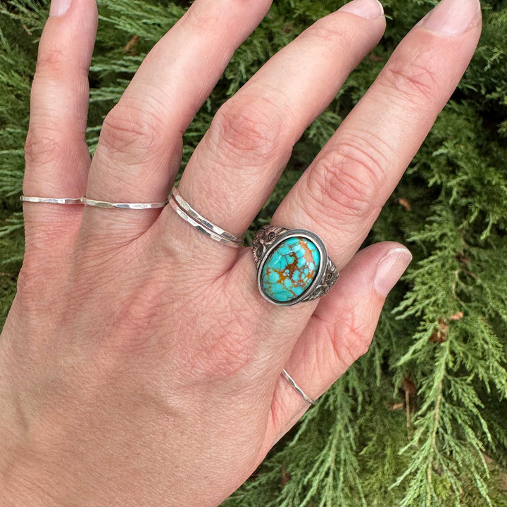 Tyrone Turquoise Owl Ring in Sterling Silver | Made to Size