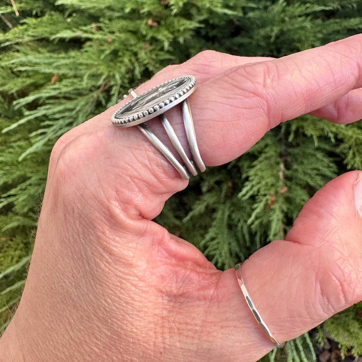 Sterling Silver Bat Statement Ring | Gothic Bat Jewelry