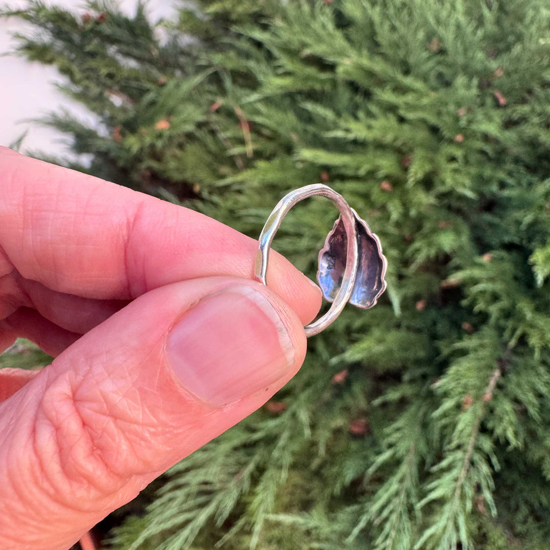 Sterling Silver Leaf Stacking Ring | Botanical Jewelry