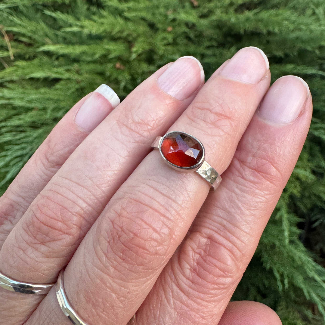 Hessonite Garnet Ring in Sterling Silver | Size 5