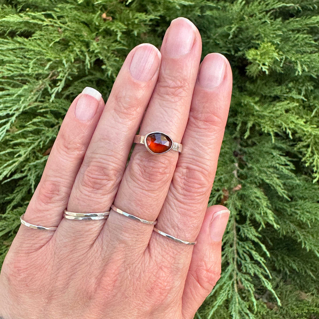 Hessonite Garnet Ring in Sterling Silver | Size 6