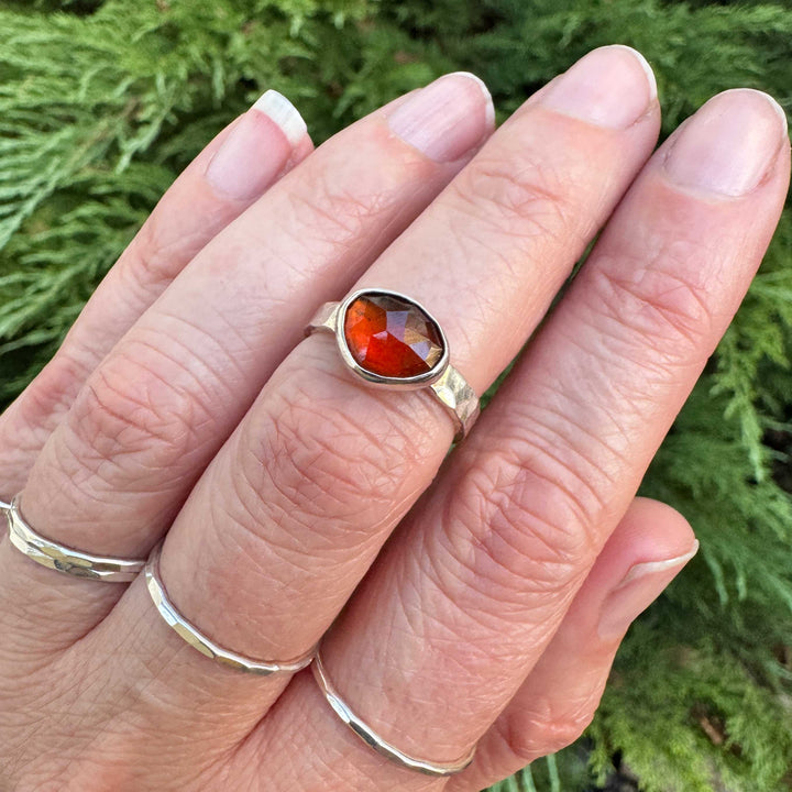Hessonite Garnet Ring in Sterling Silver | Size 6