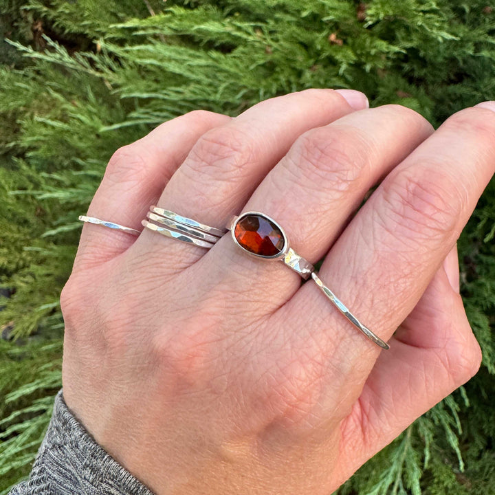 Hessonite Garnet Ring in Sterling Silver | Size 7.5