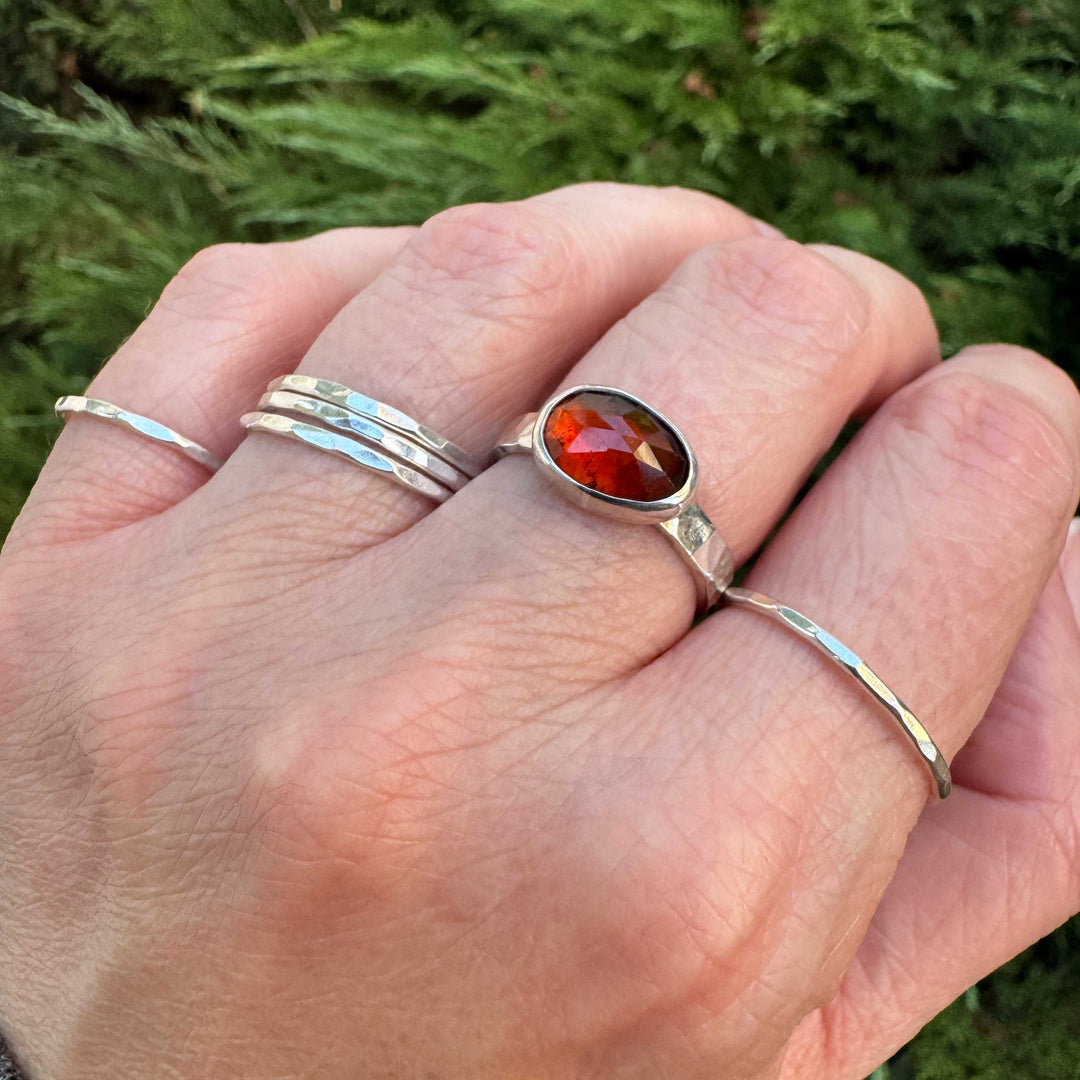 Hessonite Garnet Ring in Sterling Silver | Size 7.5