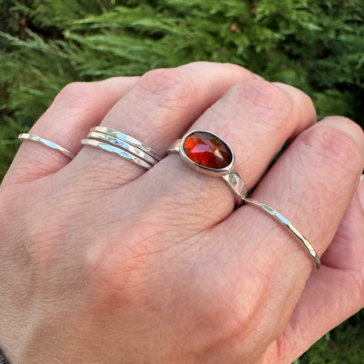 Hessonite Garnet Ring in Sterling Silver | Size 7.5