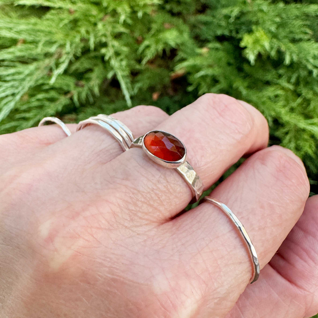 Hessonite Garnet Ring in Sterling Silver | Size 8