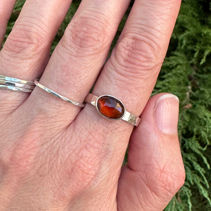 Hessonite Garnet Ring in Sterling Silver | Size 9.5
