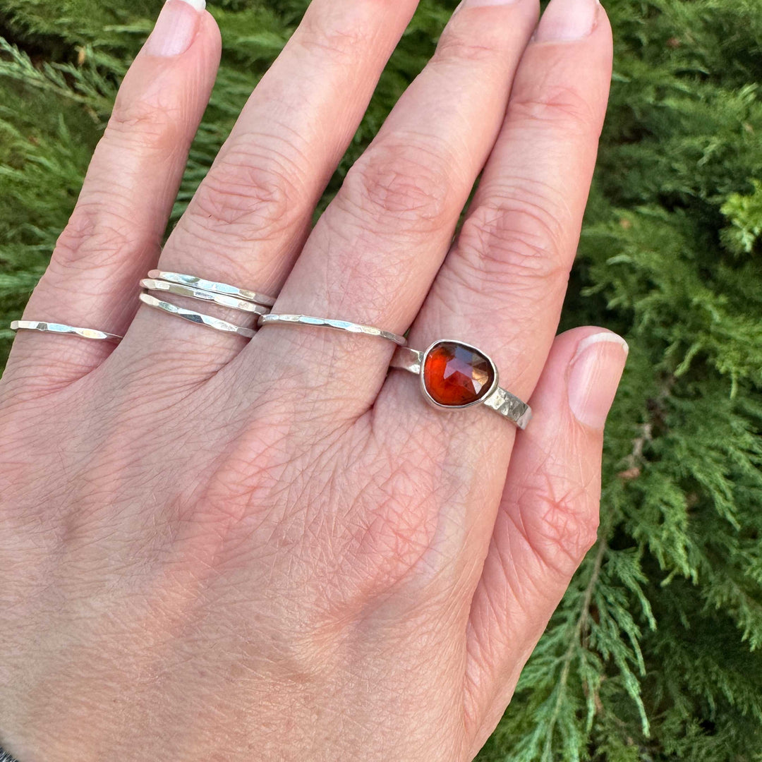 Hessonite Garnet Ring in Sterling Silver | Size 10