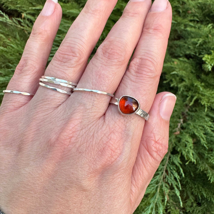 Hessonite Garnet Ring in Sterling Silver | Size 10