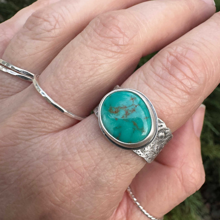 Carico Lake Turquoise Sterling Silver Ring | Size 9