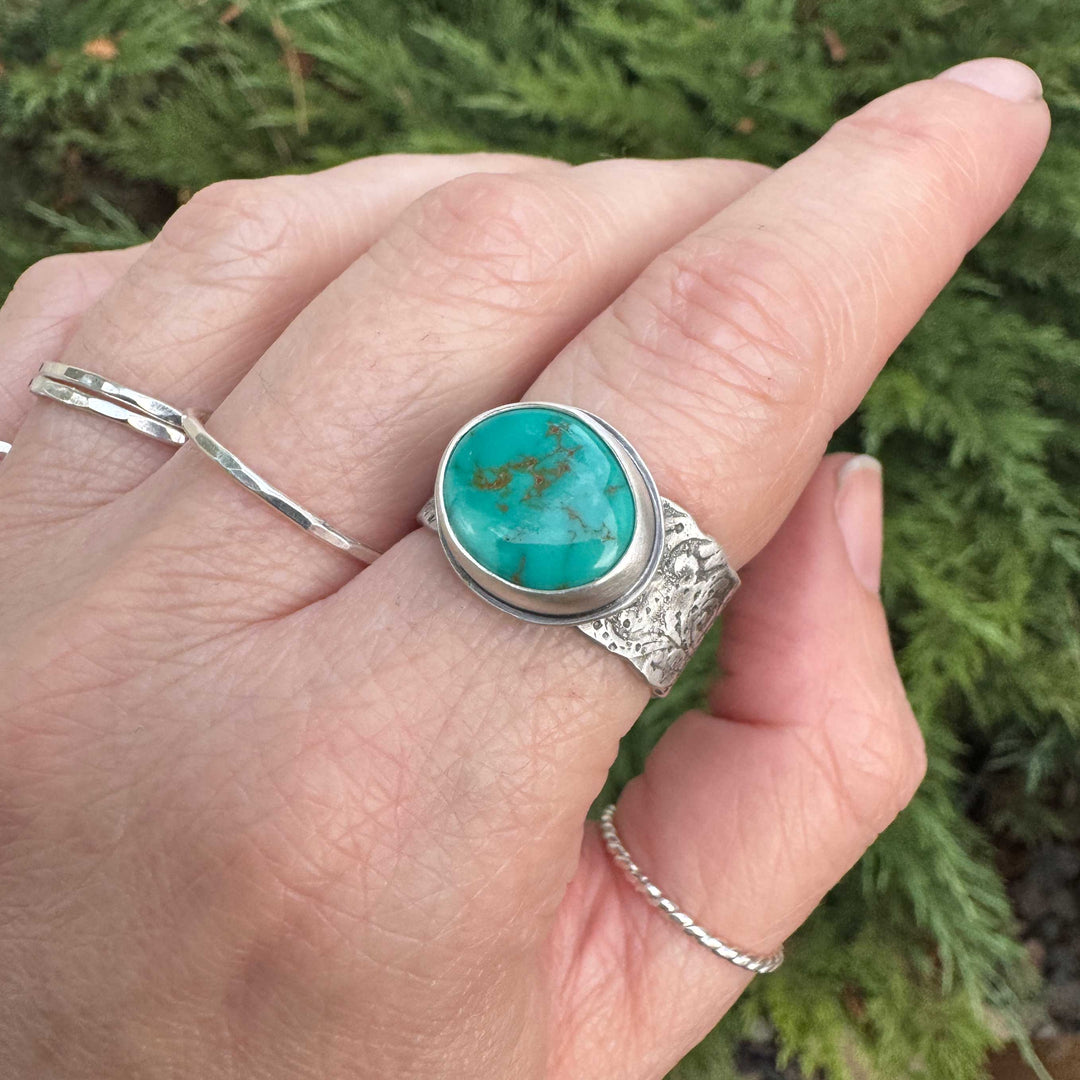 Carico Lake Turquoise Sterling Silver Ring | Size 9