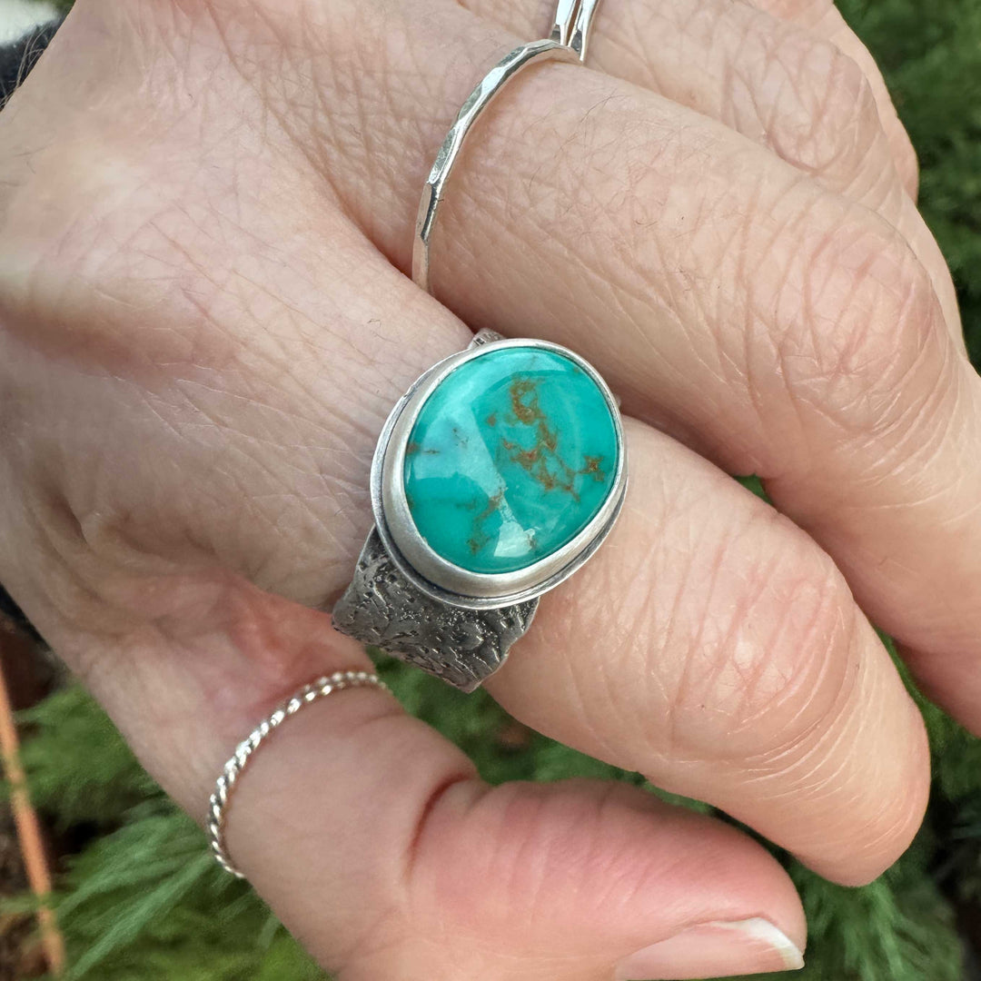 Carico Lake Turquoise Sterling Silver Ring | Size 9