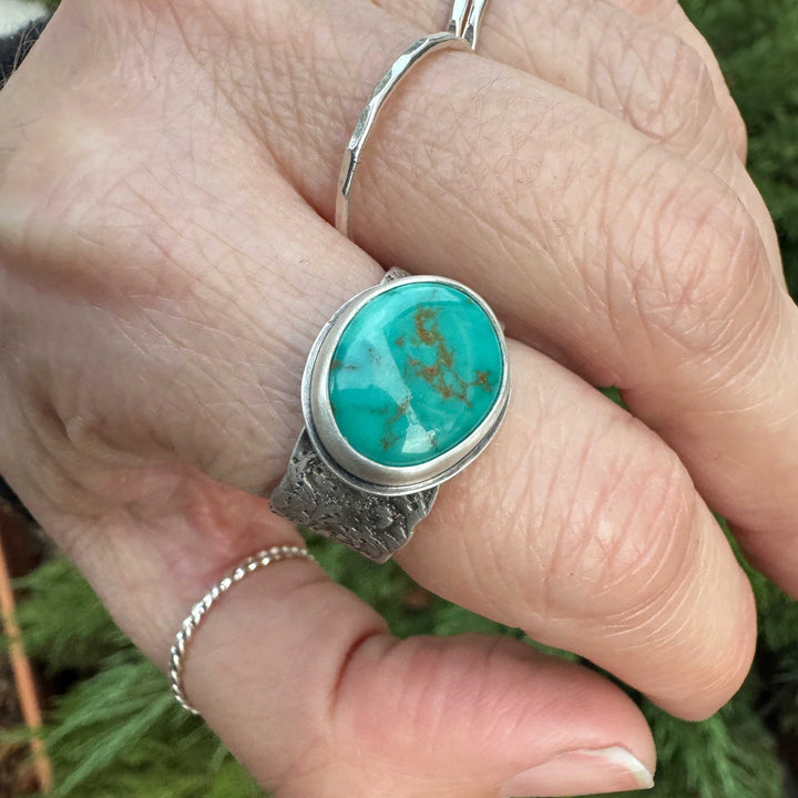 Carico Lake Turquoise Sterling Silver Ring | Size 9