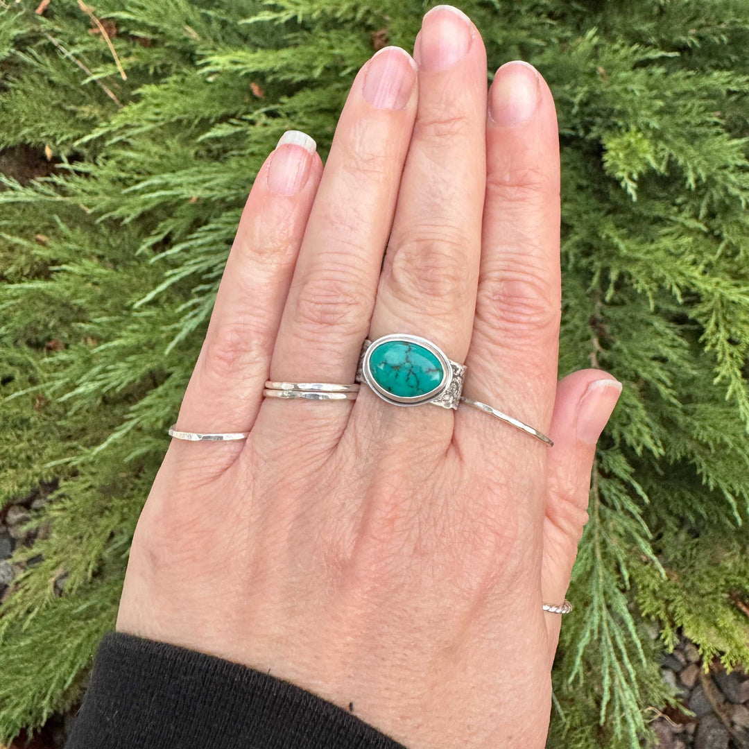 Carico Lake Turquoise Sterling Silver Ring | Size 8