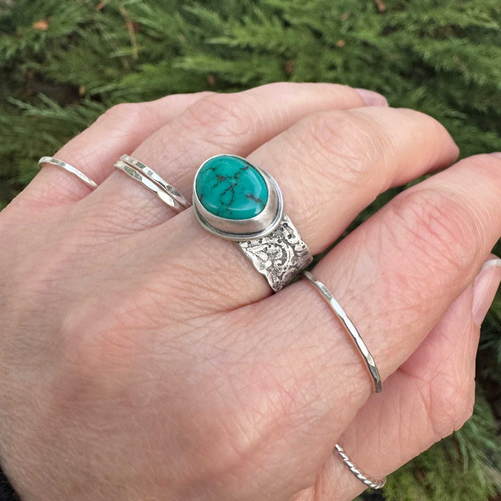 Carico Lake Turquoise Sterling Silver Ring | Size 8
