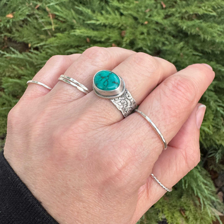 Carico Lake Turquoise Sterling Silver Ring | Size 8