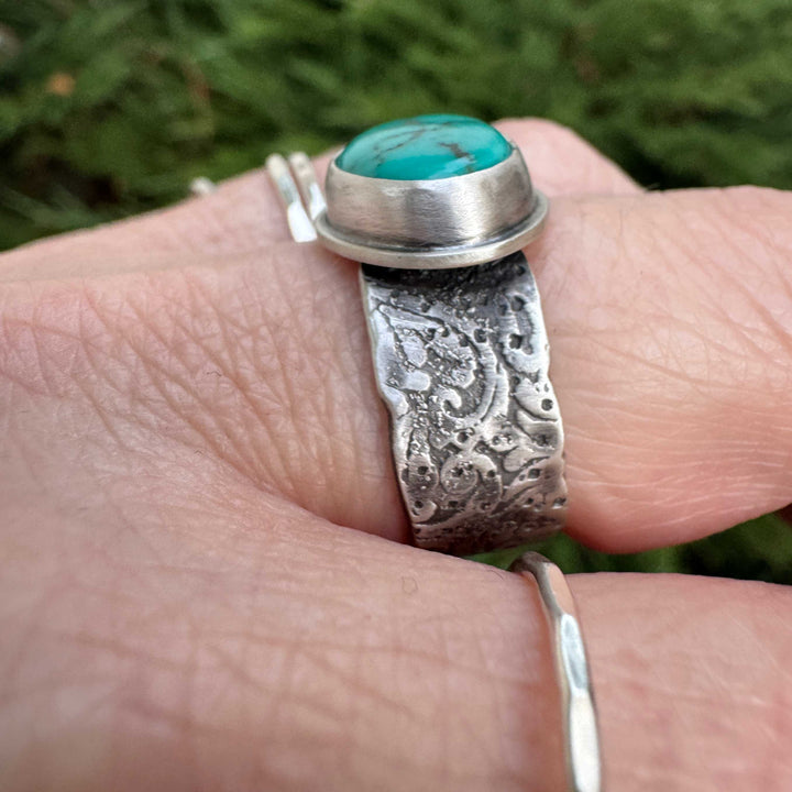 Carico Lake Turquoise Sterling Silver Ring | Size 8