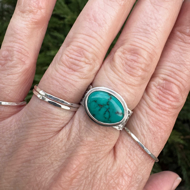 Carico Lake Turquoise Sterling Silver Ring | Size 8