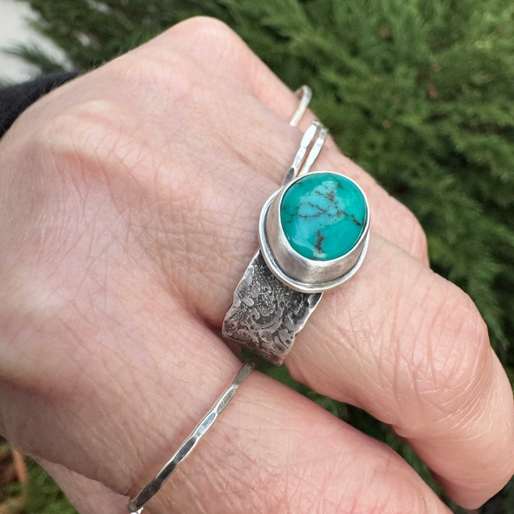 Carico Lake Turquoise Sterling Silver Ring | Size 8