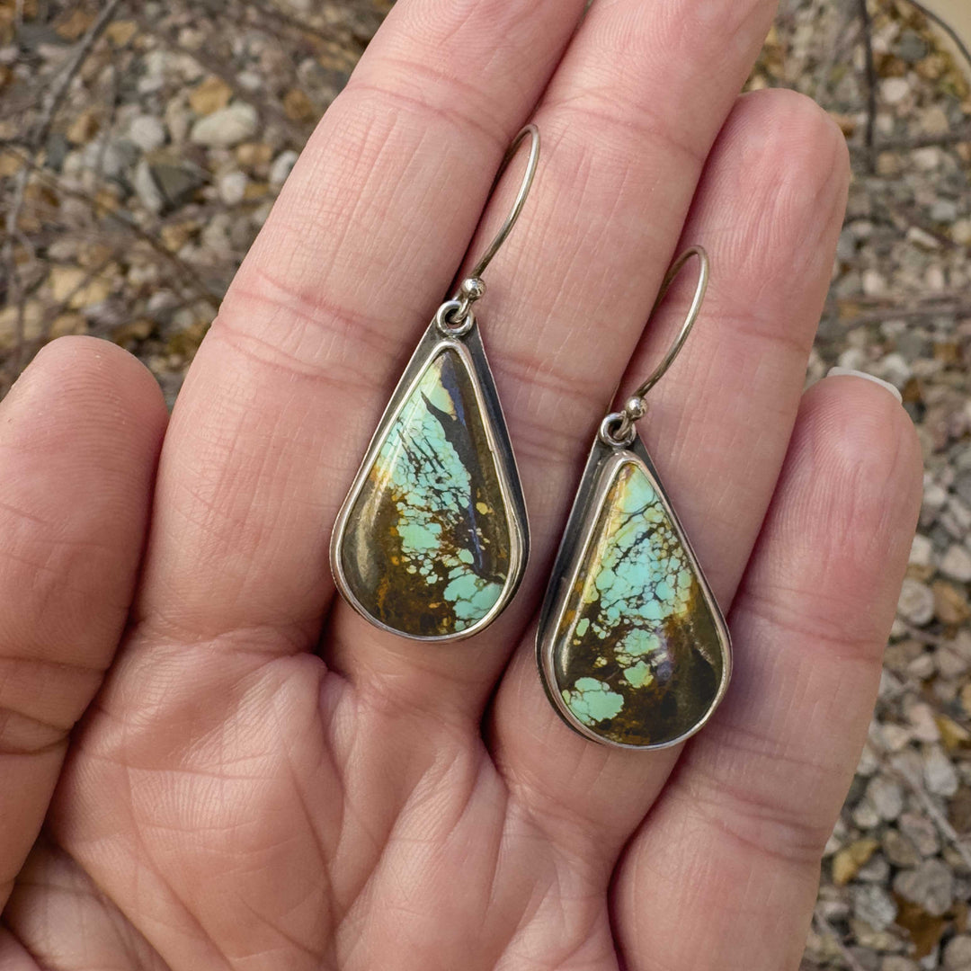 Blackjack Turquoise Teardrop Dangle Earrings