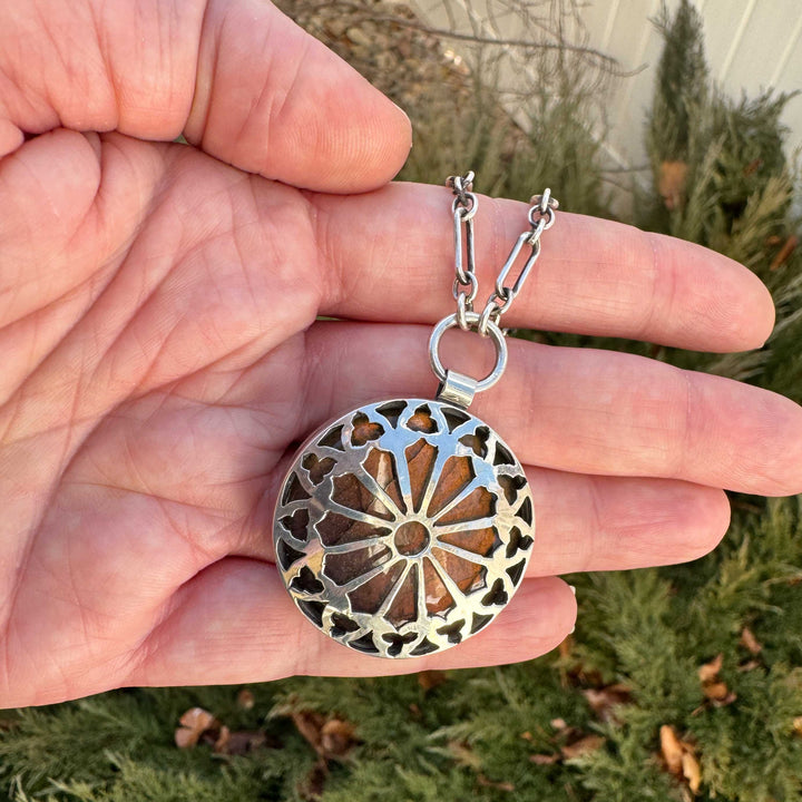 Sunset Labradorite Rose Window Necklace