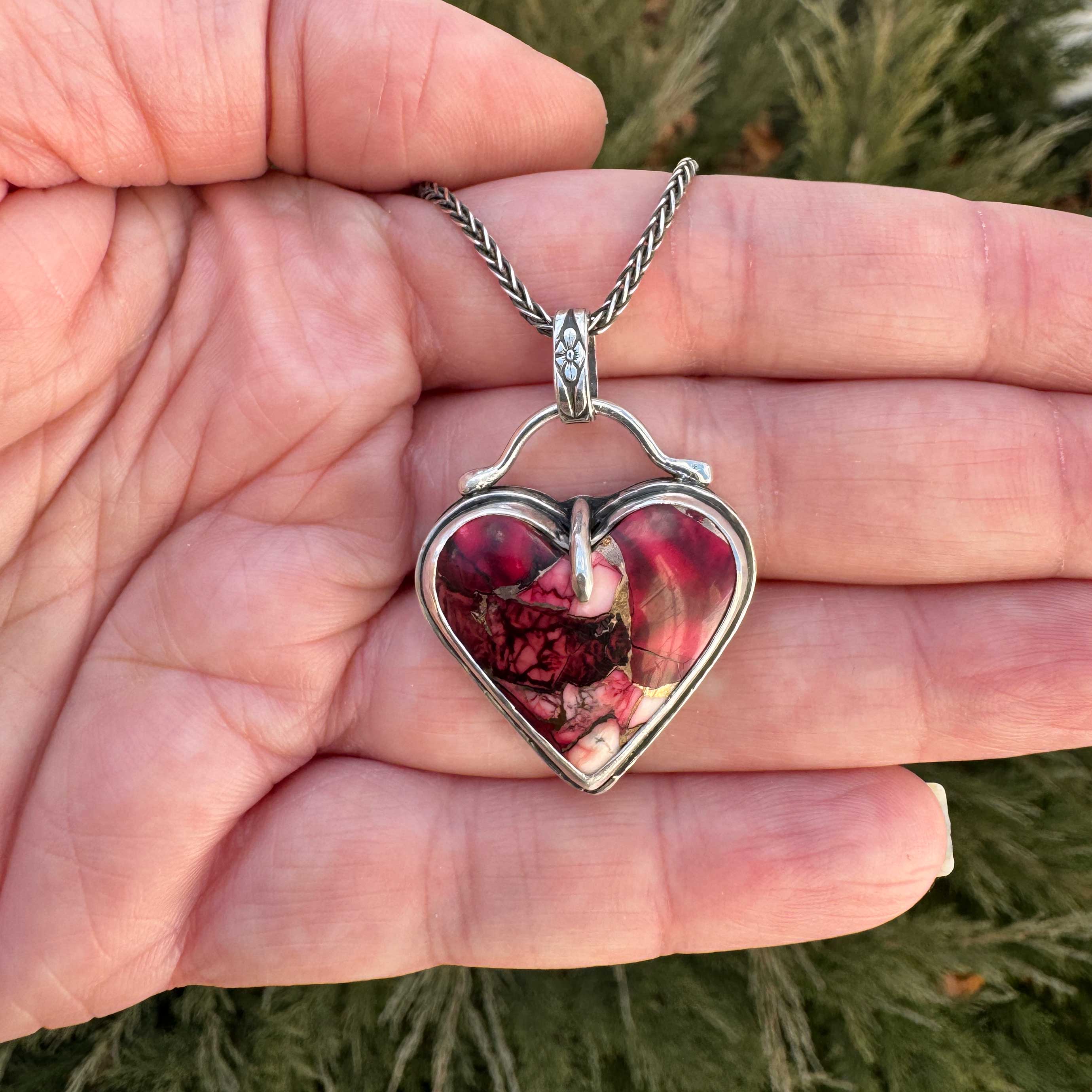Dahlia Rose Heart Necklace #2 – Silverthaw Jewelry