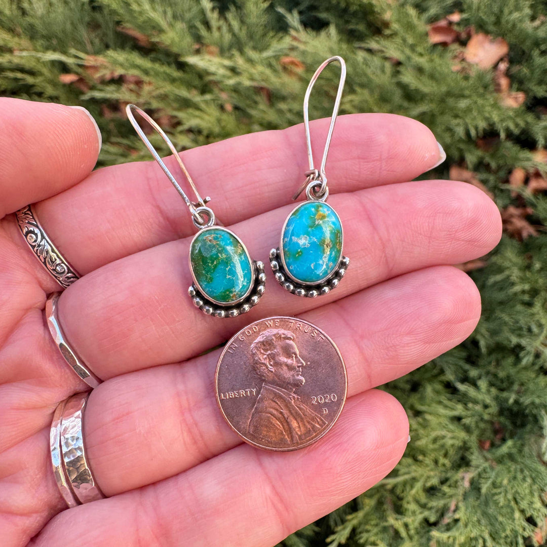 Sonoran Gold Turquoise Drop Earrings | Sterling Silver Dangle Earrings
