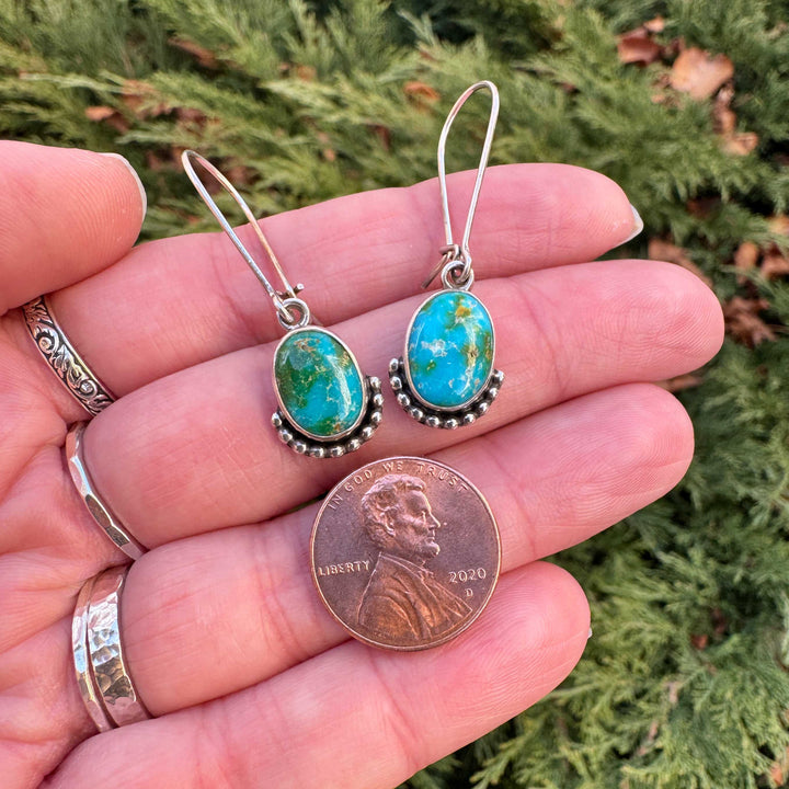 Sonoran Gold Turquoise Drop Earrings | Sterling Silver Dangle Earrings