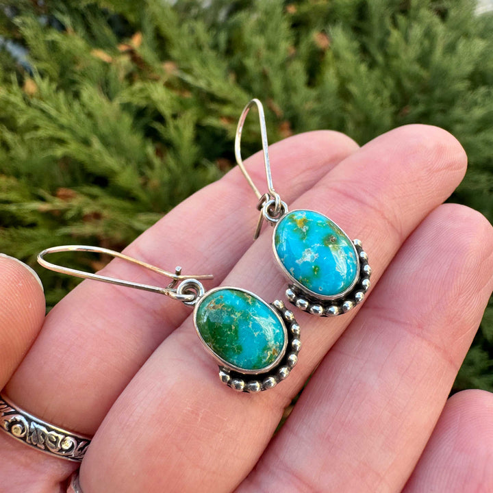 Sonoran Gold Turquoise Drop Earrings | Sterling Silver Dangle Earrings