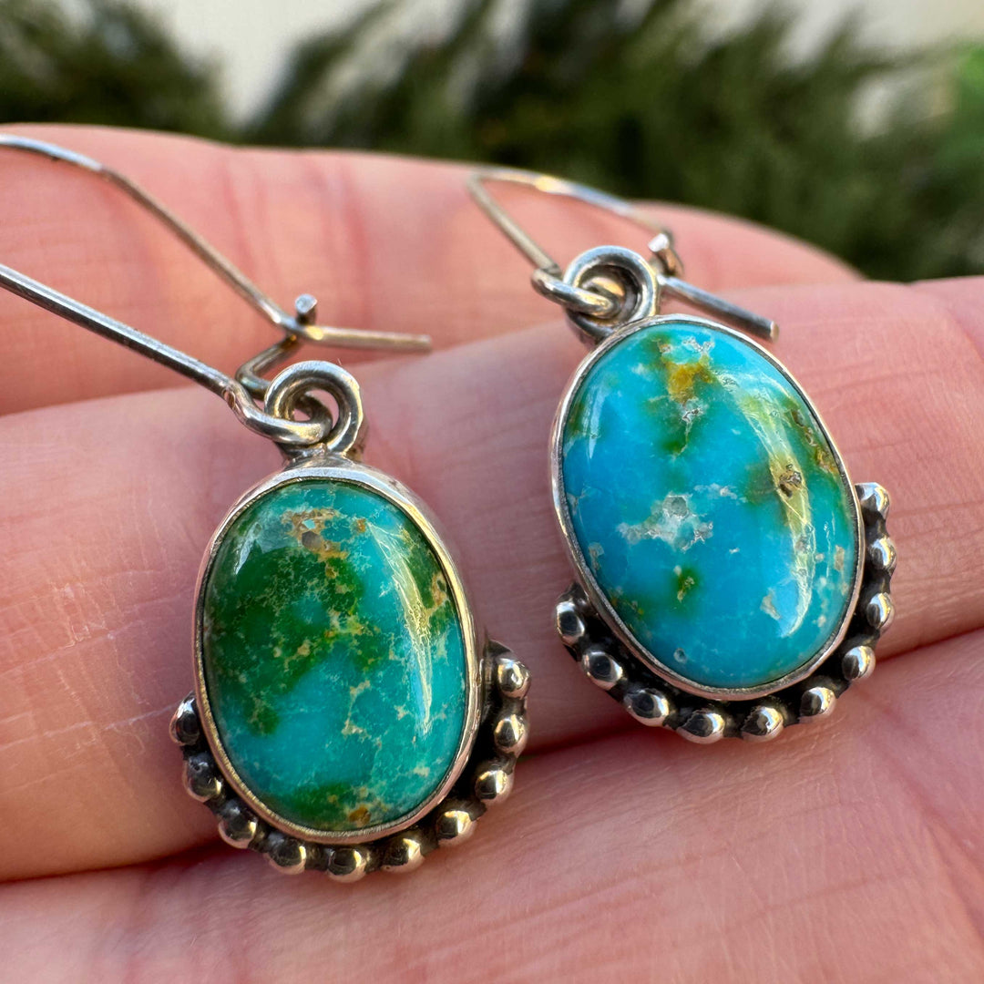 Sonoran Gold Turquoise Drop Earrings | Sterling Silver Dangle Earrings
