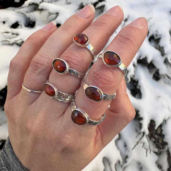 Hessonite Garnet Ring in Sterling Silver | Size 5
