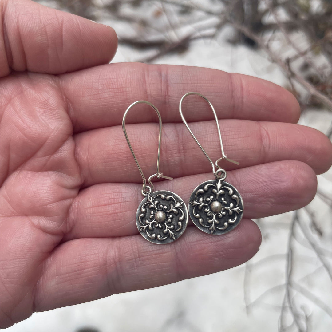 Silver Gothic Drop Earrings