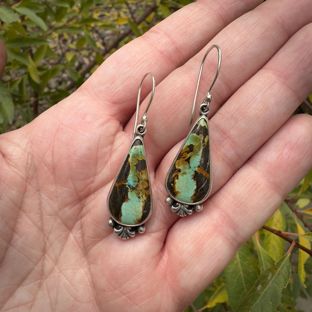 Blackjack Turquoise Earrings in Sterling Silver