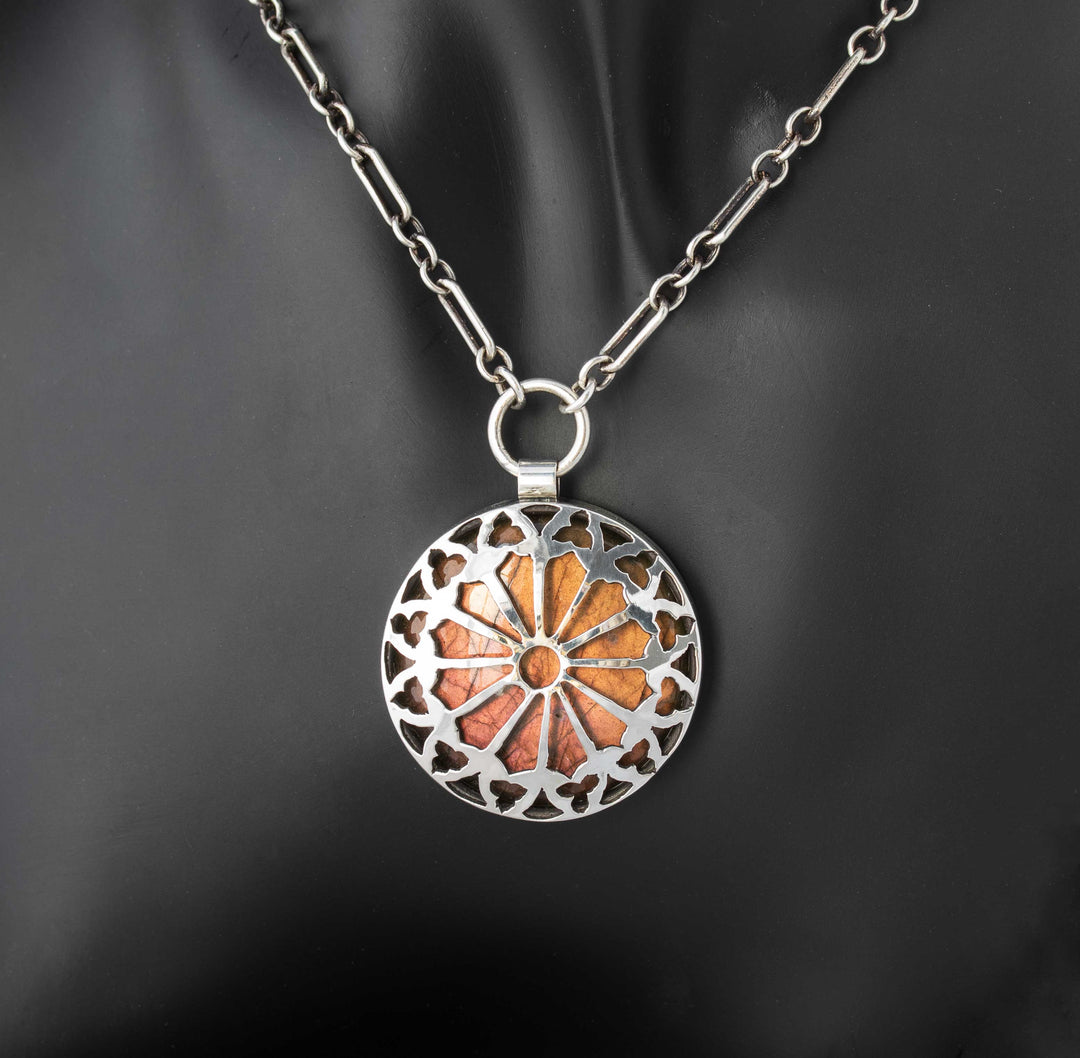 Sunset Labradorite Rose Window Necklace