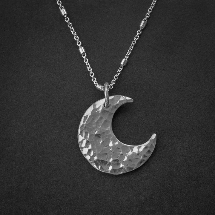 Witchy Silver Crescent Moon Pendant Necklace