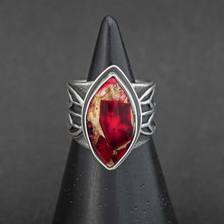 Gothic Dahlia Rose Cathedral Ring - Made to Size - Option 3