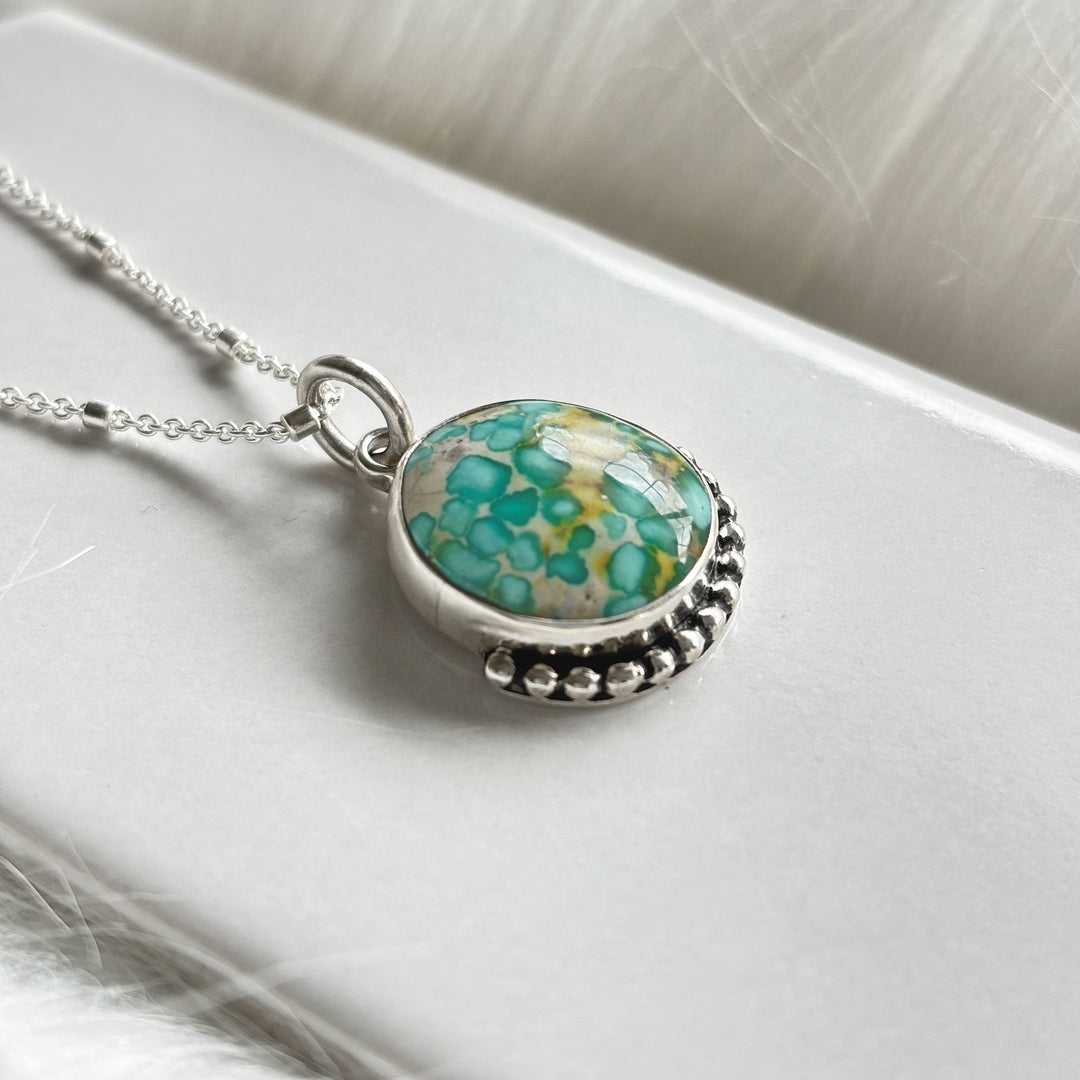 Sonoran Gold Turquoise Pendant Necklace in Sterling Silver
