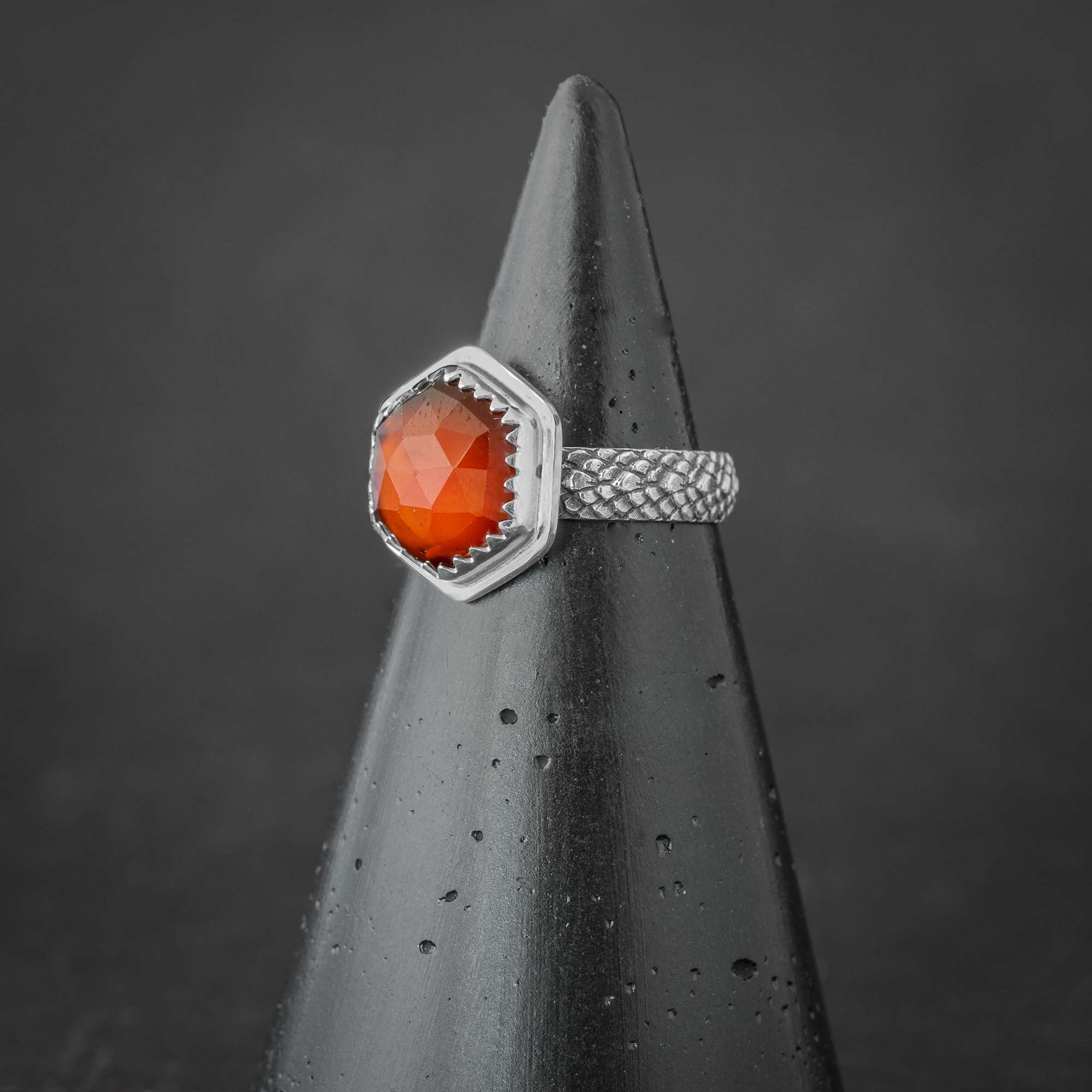 925 Sterling silver Hessonite Red Garnet Stone Engagement Wedding Statement  Ring | eBay