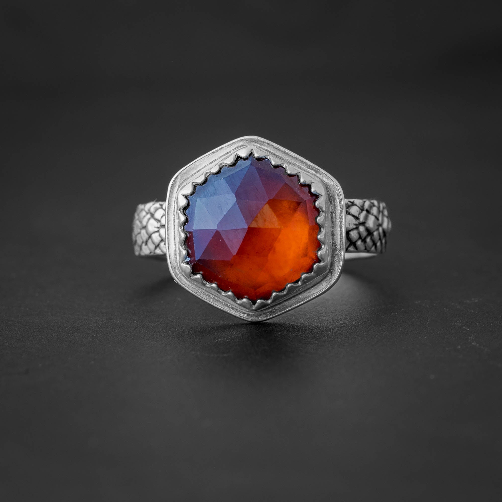 Hessonite Garnet Ring Handcrafted Ring 925 Sterling Silver Ring
