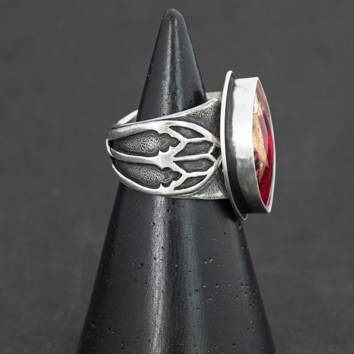 Gothic Dahlia Rose Cathedral Ring - Made to Size - Option 3