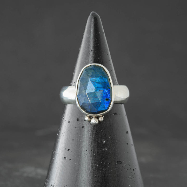 Blue Labradorite Sterling Silver Ring - SIZE 9.5