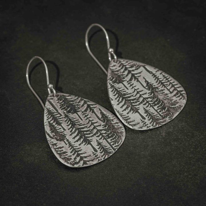 Silver Forest Tree Earrings